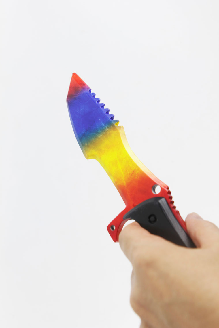 картинка Охотничий нож Мраморный Градиент деревянный 