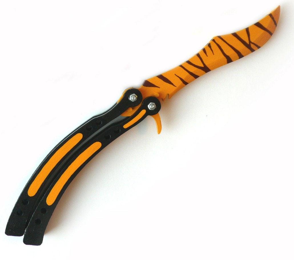 картинка Нож-Бабочка Зуб Тигра деревянный 