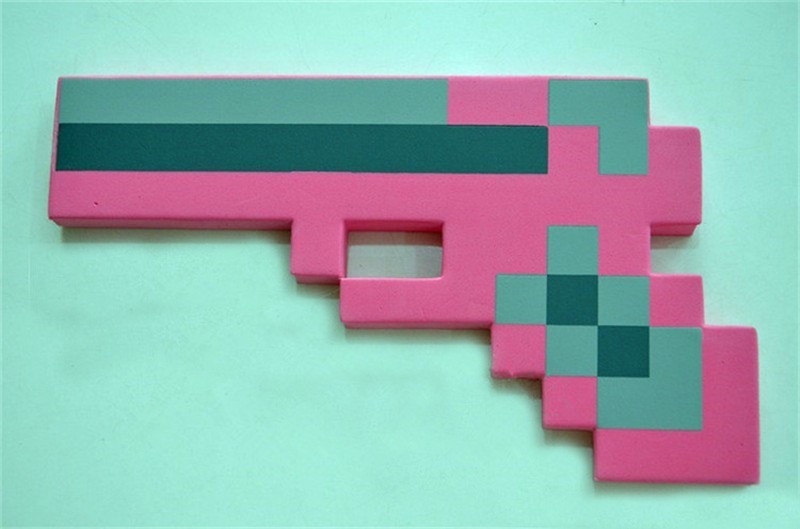 картинка Пистолет пиксельный розовый 