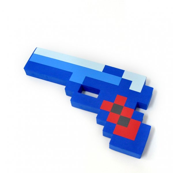 картинка Пистолет пиксельный синий 